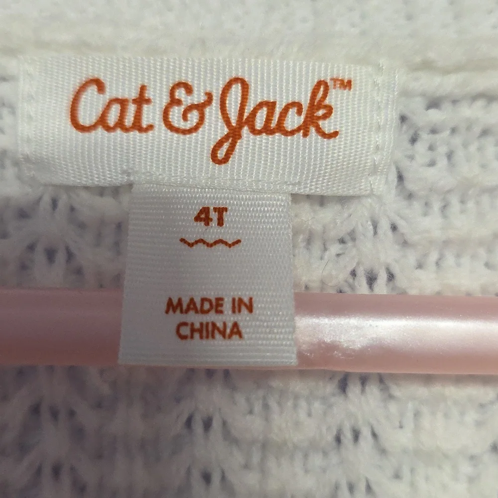 Cat & Jack Burgundy Dress and Ivory Cardigan‎ Set